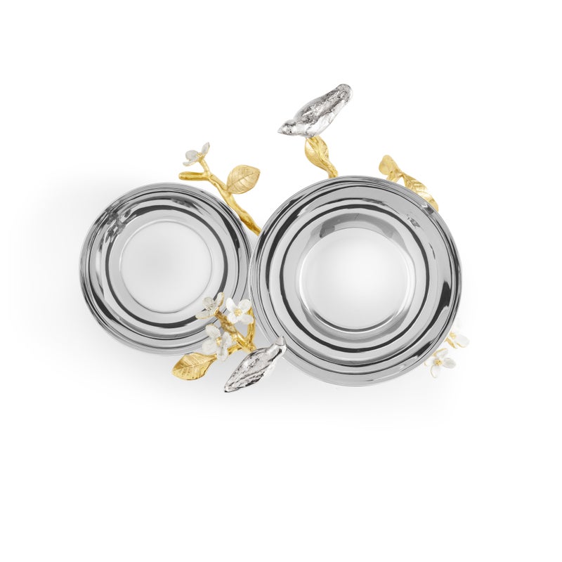 Michael Aram Lovebirds Silver & Gold Double Dish
