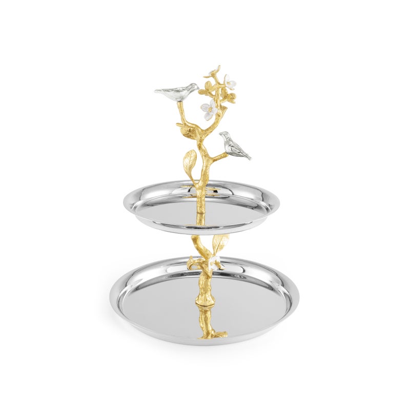 Michael Aram Lovebirds Silver & Gold Etagere