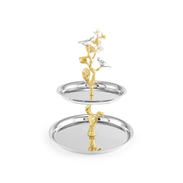 Michael Aram Lovebirds Silver & Gold Etagere