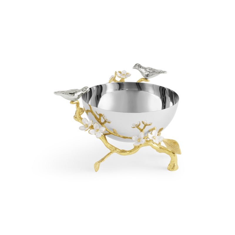 Michael Aram Lovebirds Silver & Gold Nut Bowl