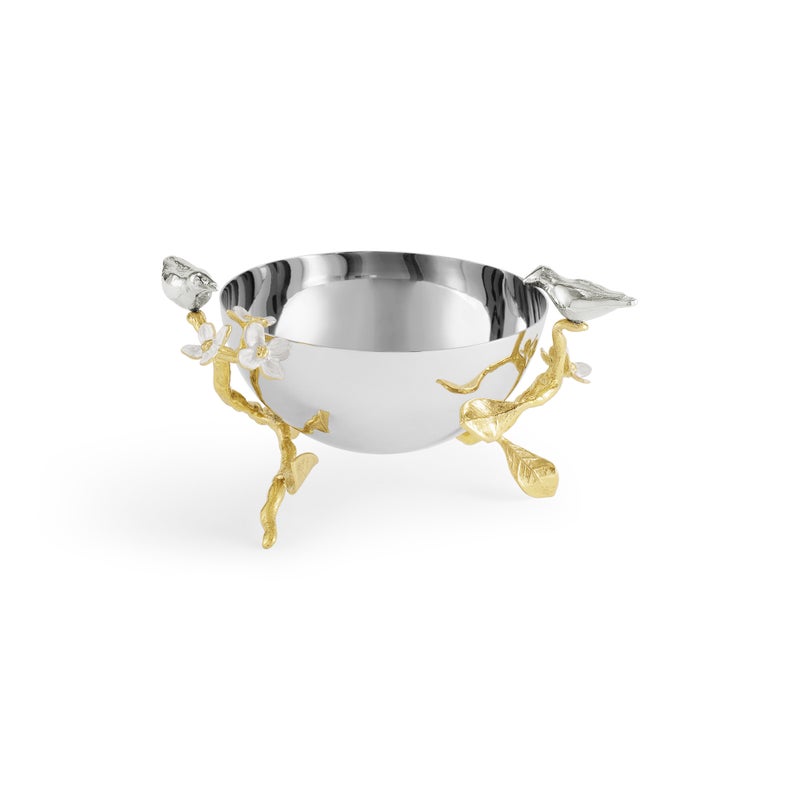 Michael Aram Lovebirds Silver & Gold Nut Bowl