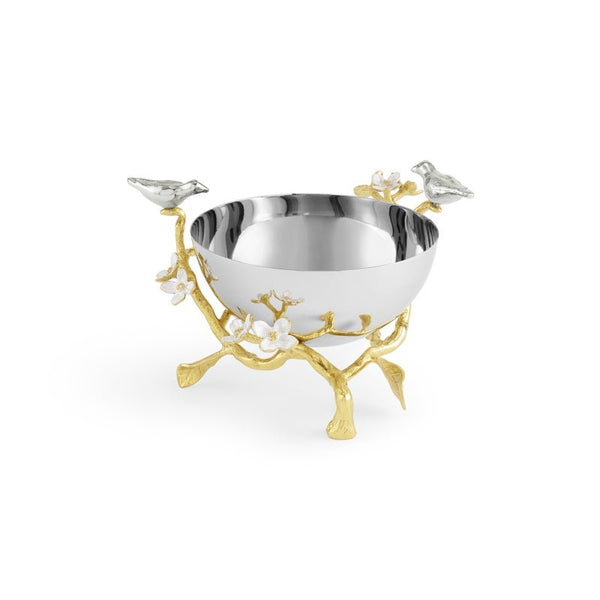 Michael Aram Lovebirds Silver & Gold Nut Bowl