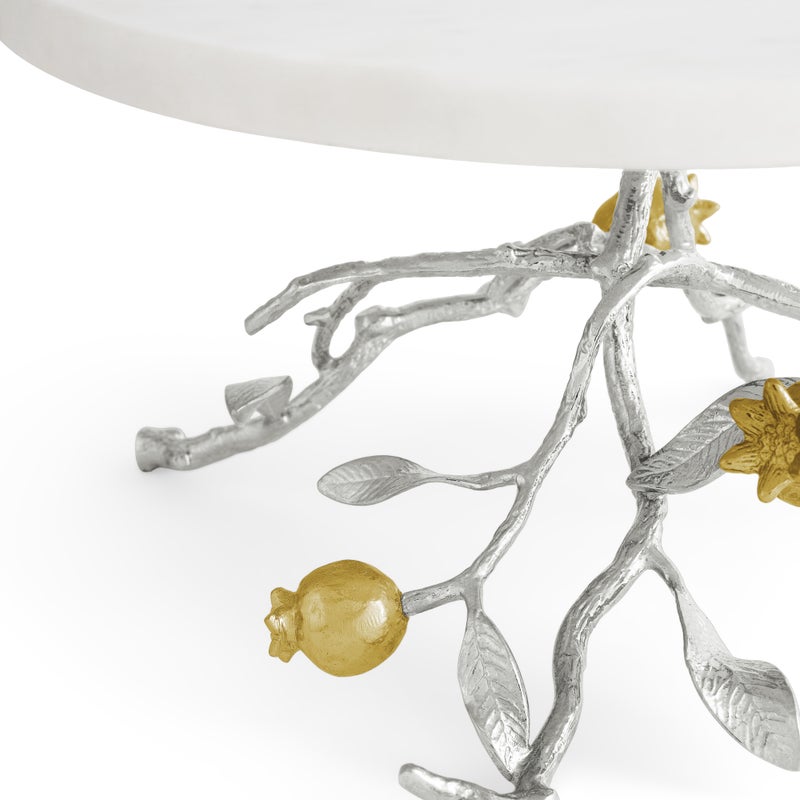 Michael Aram Pomegranate Silver &amp; Gold Cake Stand