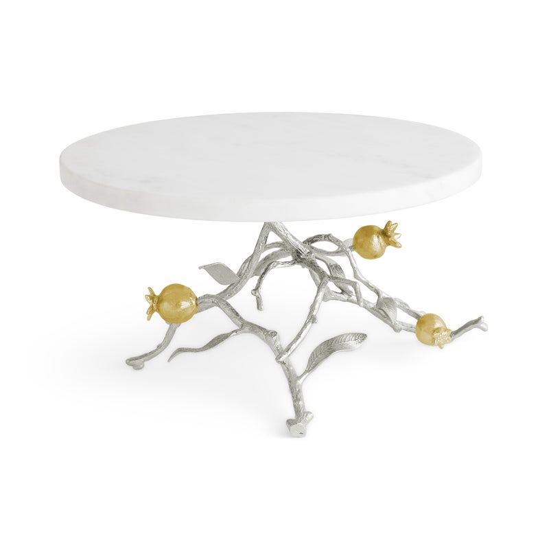 Michael Aram Pomegranate Silver & Gold Cake Stand