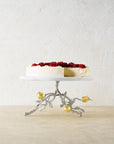 Michael Aram Pomegranate Silver & Gold Cake Stand