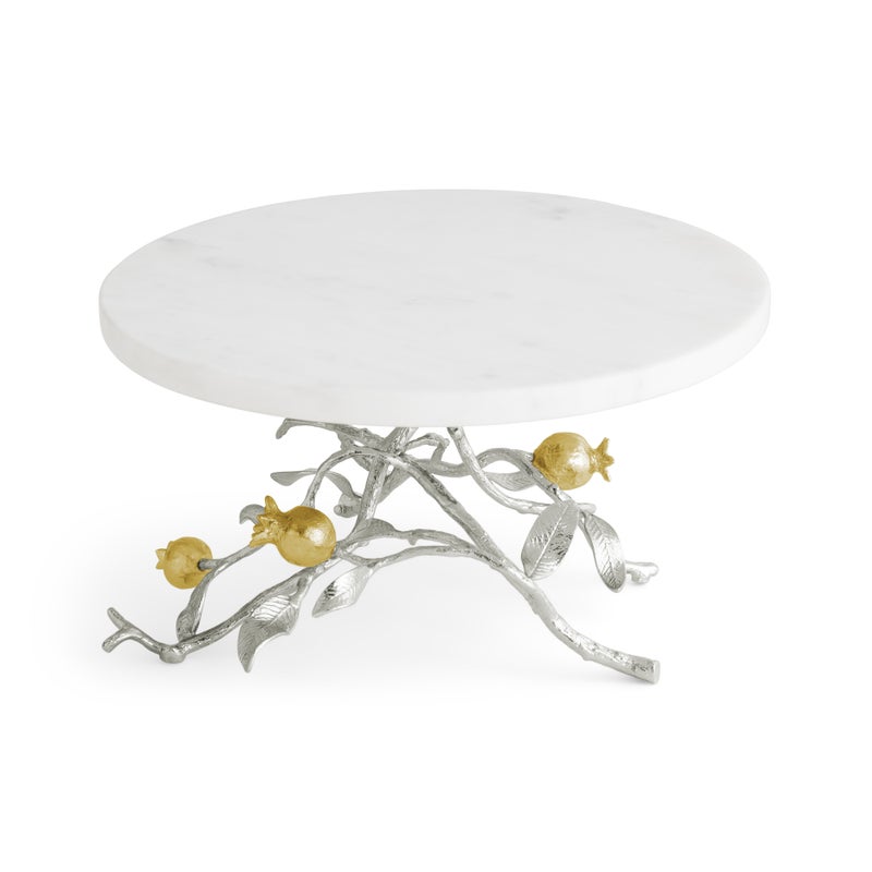 Michael Aram Pomegranate Silver &amp; Gold Cake Stand