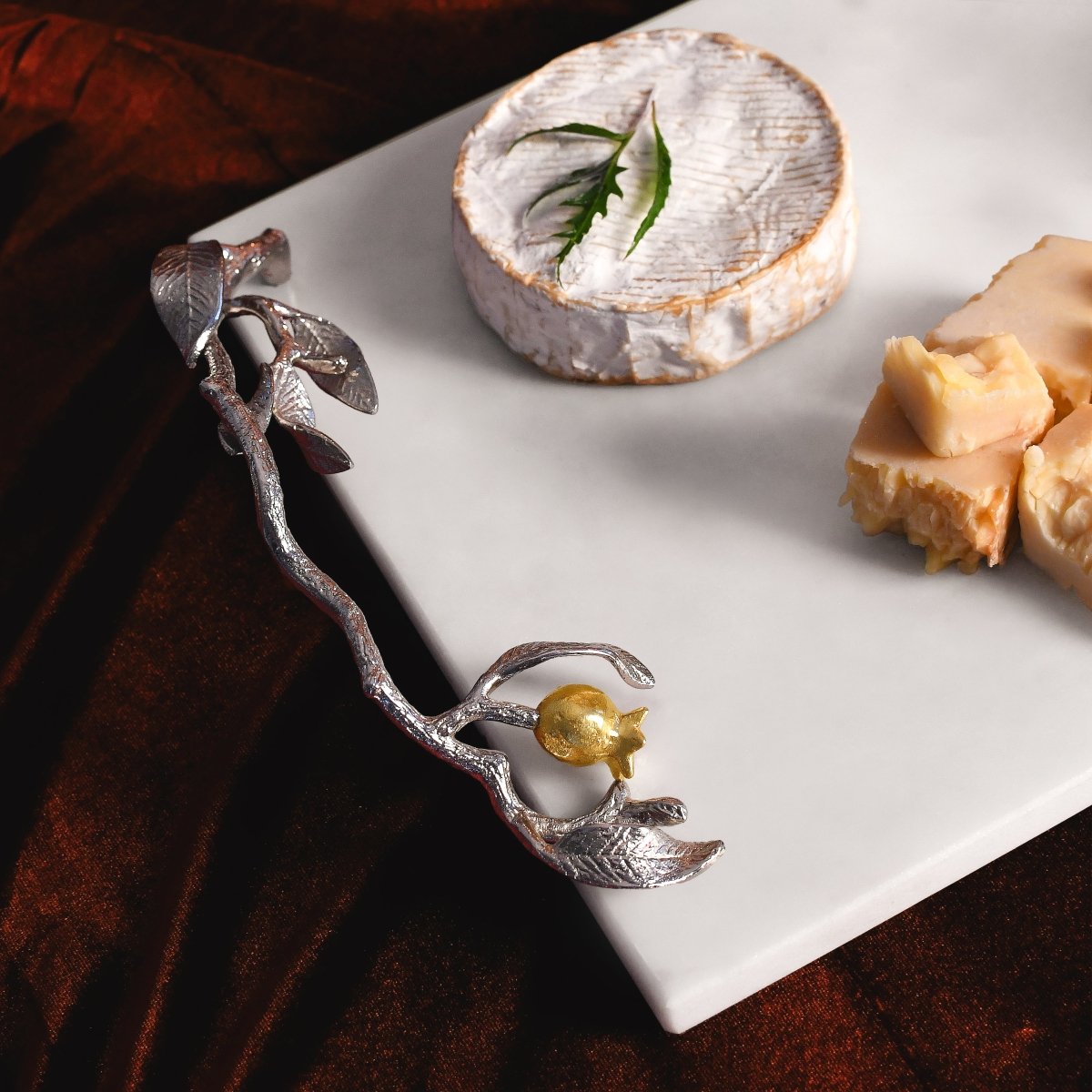 Michael Aram Pomegranate Silver &amp; Gold Cheese Board &amp; Spreader