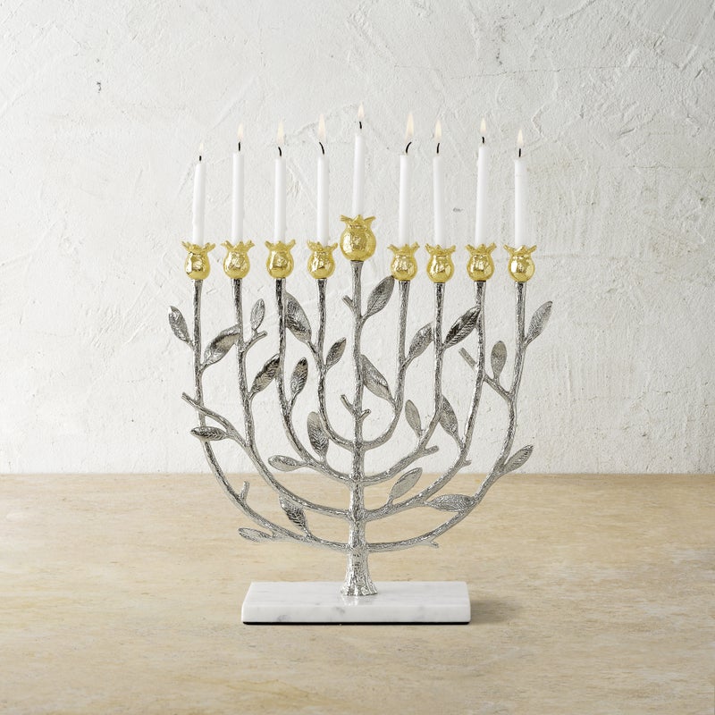 Michael Aram Pomegranate Silver & Gold Menorah