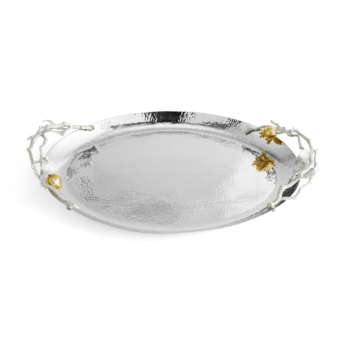 Michael Aram Pomegranate Silver &amp; Gold Oval Tray