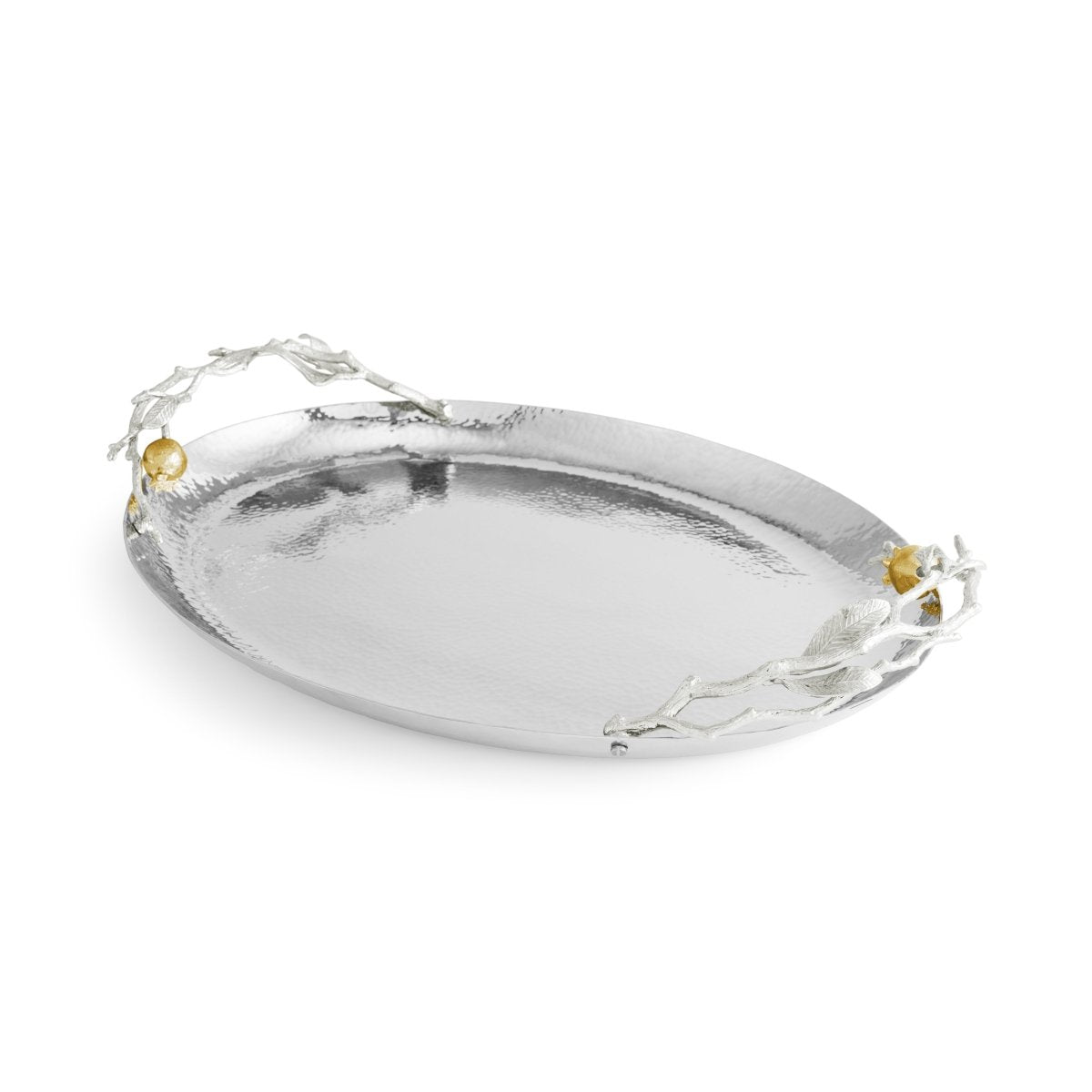 Michael Aram Pomegranate Silver &amp; Gold Oval Tray