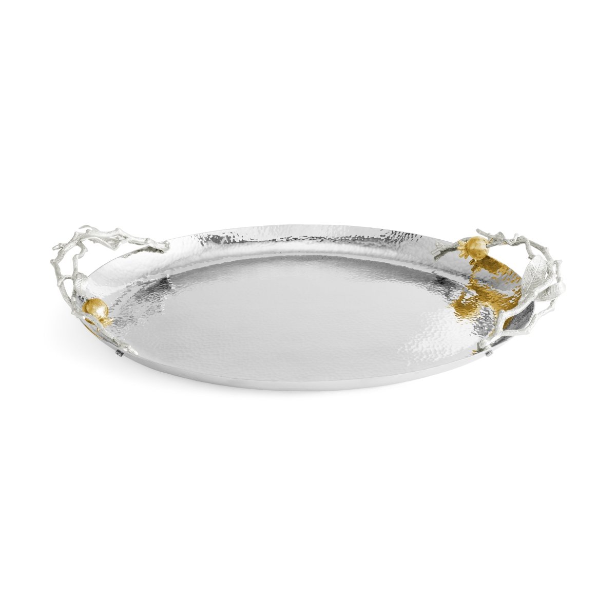 Michael Aram Pomegranate Silver &amp; Gold Oval Tray