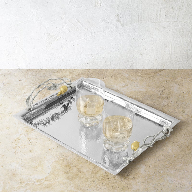 Michael Aram Pomegranate Silver &amp; Gold Serving Tray