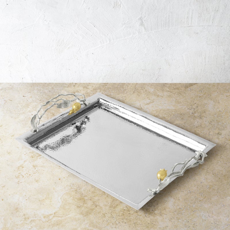 Michael Aram Pomegranate Silver &amp; Gold Serving Tray