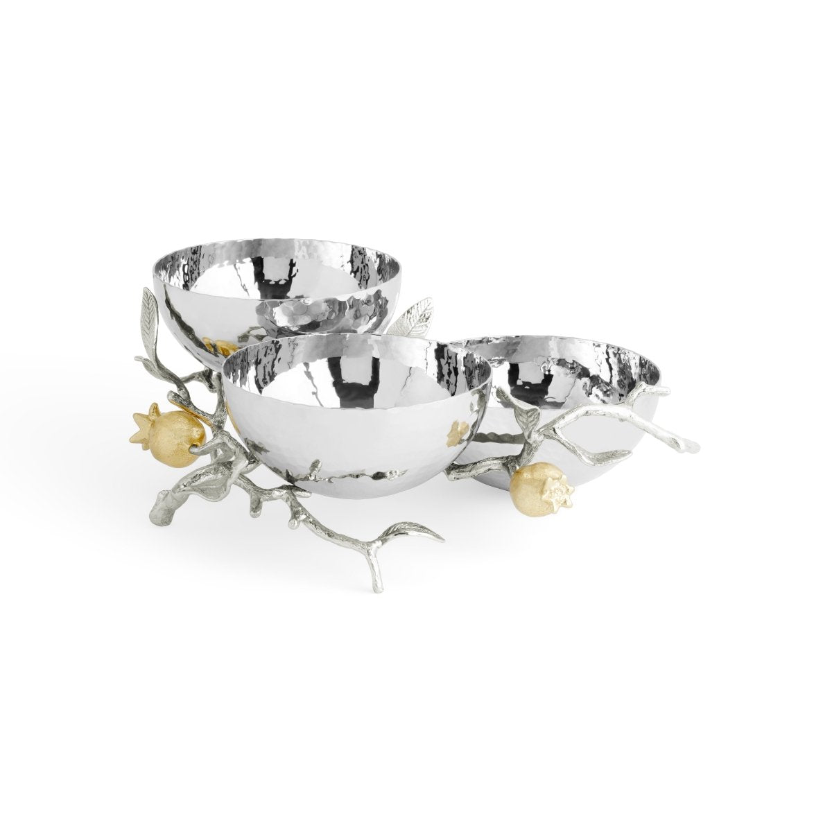 Michael Aram Pomegranate Silver &amp; Gold Triple Bowl