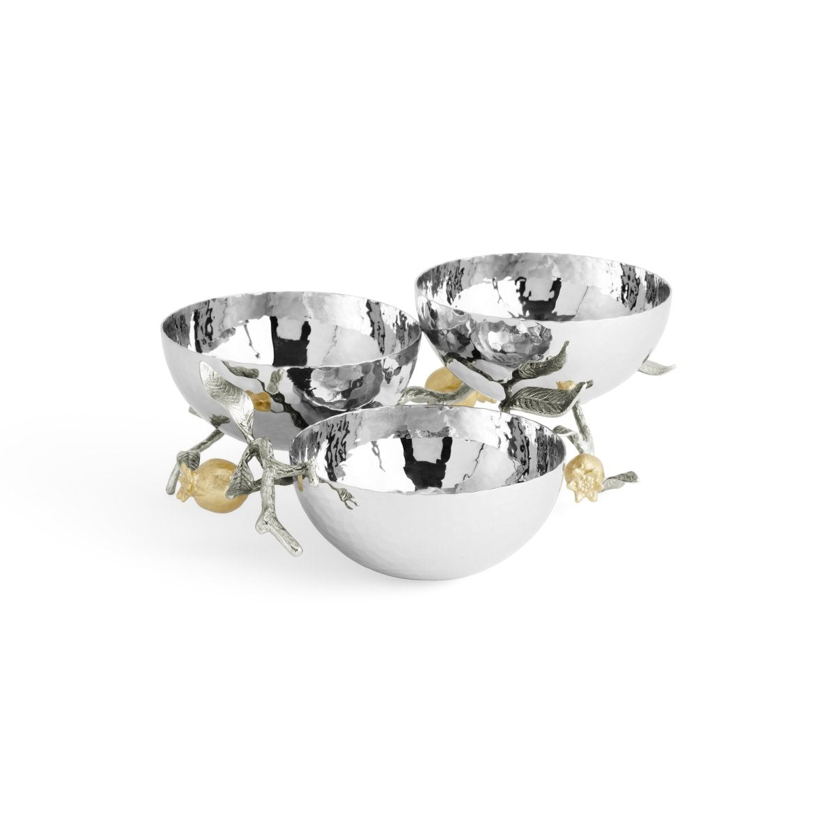 Michael Aram Pomegranate Silver &amp; Gold Triple Bowl