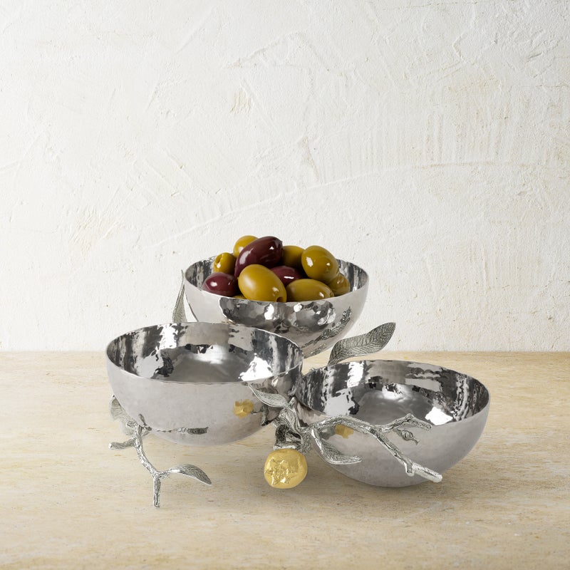 Michael Aram Pomegranate Silver &amp; Gold Triple Bowl