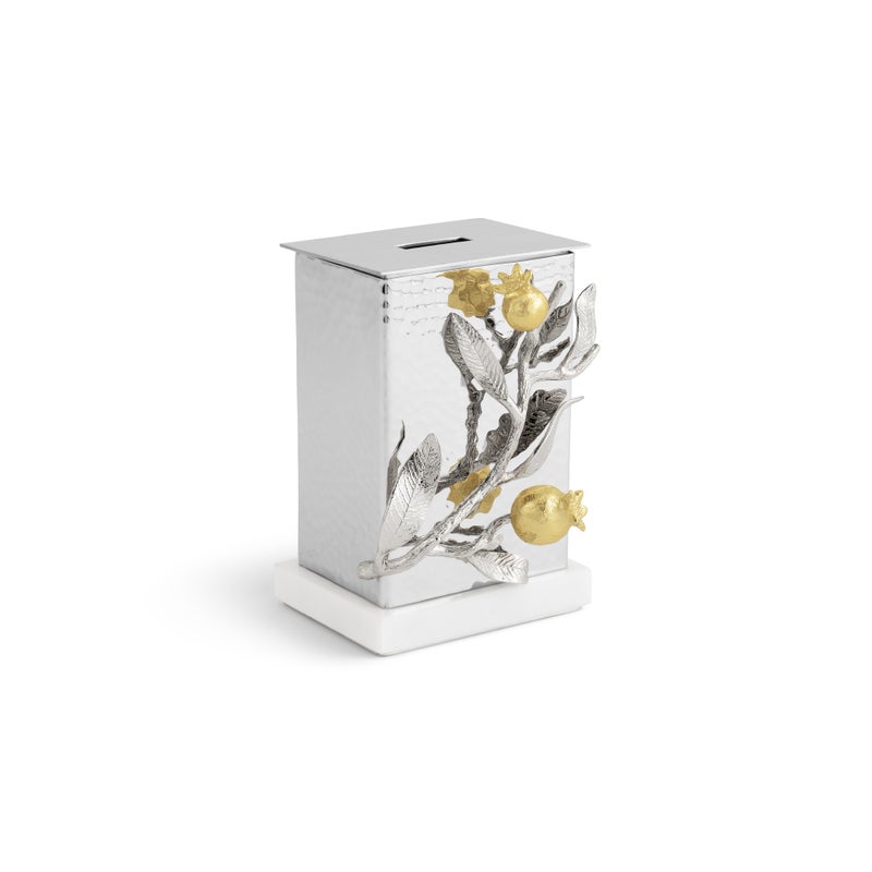 Michael Aram Pomegranate Silver & Gold Tzedakah Box