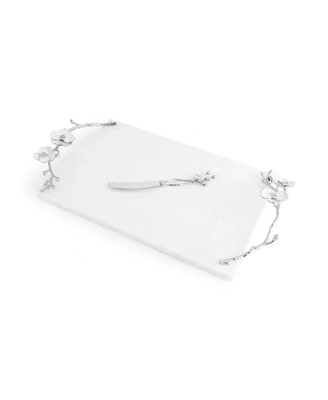 Silver Orchid Cheeseboard with Knife – Michael Aram