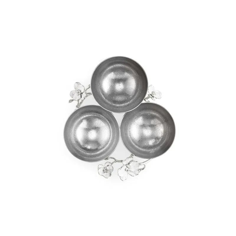 Michael Aram Silver Orchid Triple Bowl