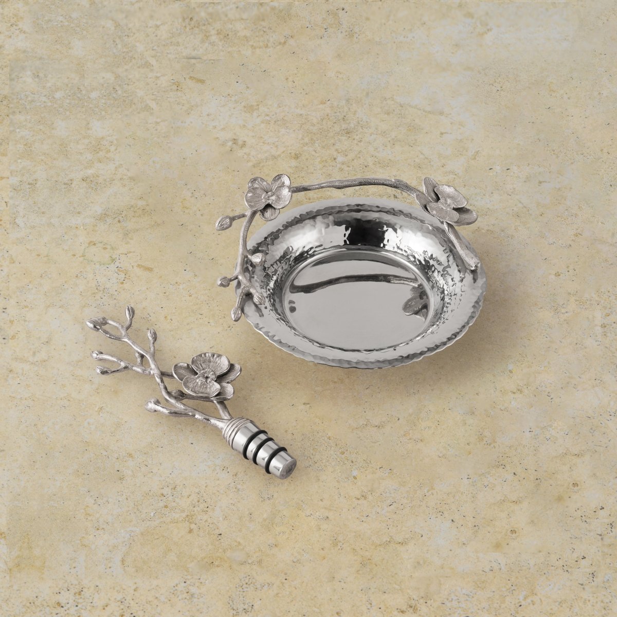Michael Aram White Orchid Wine Coaster & Stopper