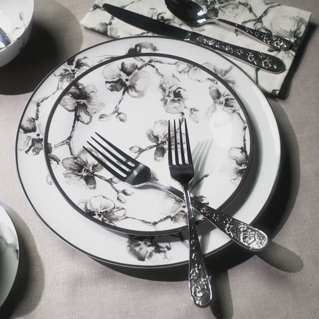 MICHAEL ARAM マイケルアラム 胡蝶蘭　トリオプレート Black Orchid Dinnerware