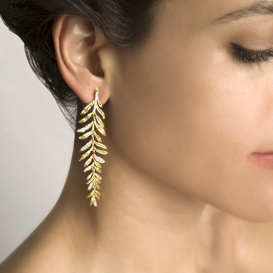 Laurel Chandelier Earrings with Diamonds