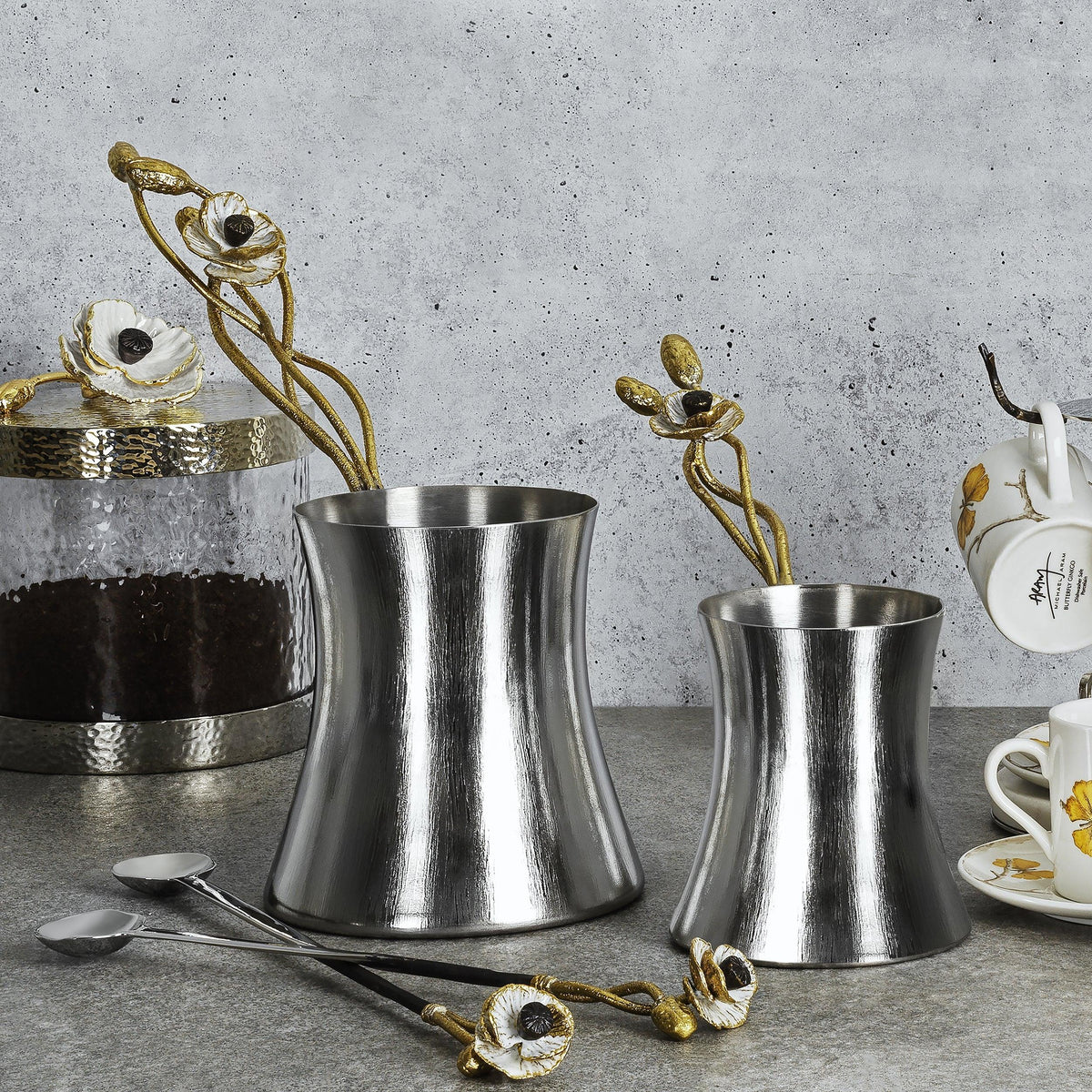 Michael Aram Anemone Coffee Pot w/ Spoon