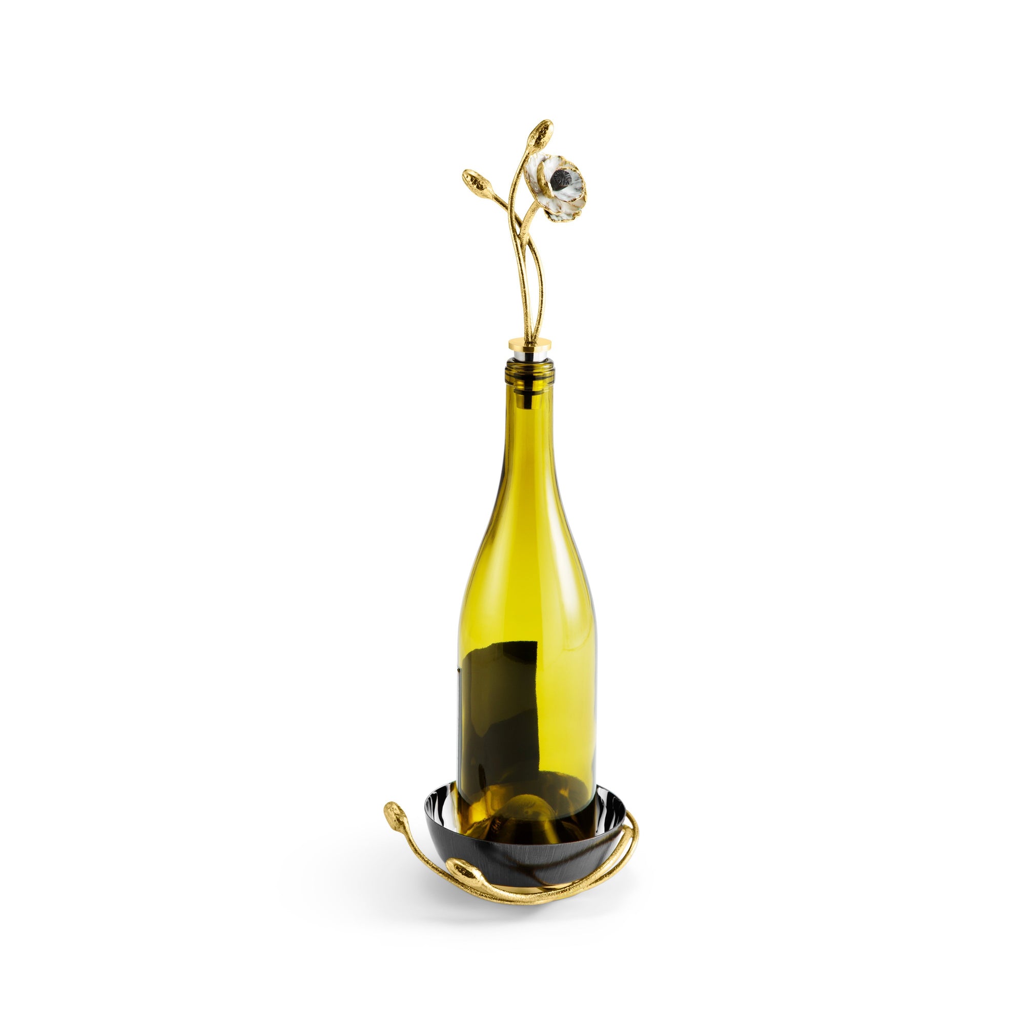 Michael Aram Wisteria Gold Wine Coaster & Stopper Set – The Little House  Shop