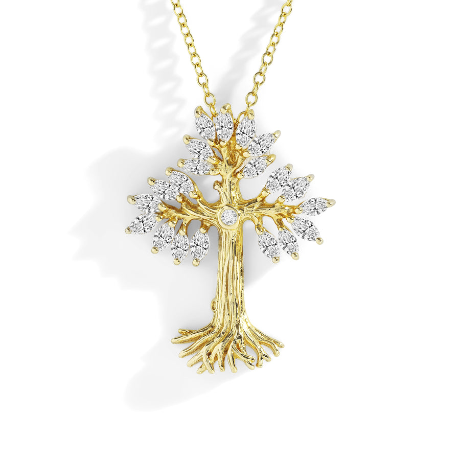 Michael Aram Armenian Tree of Life 25mm Cross Pendant Necklace with Diamonds