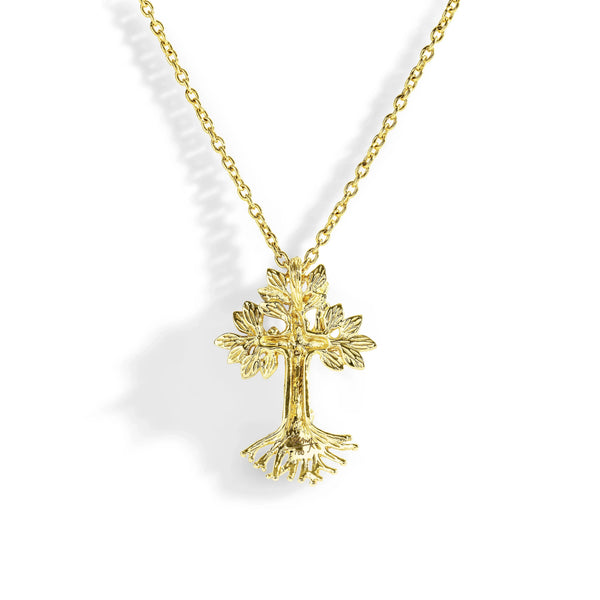Michael Aram Armenian Tree of Life 25mm Cross Pendant Necklace with Diamonds