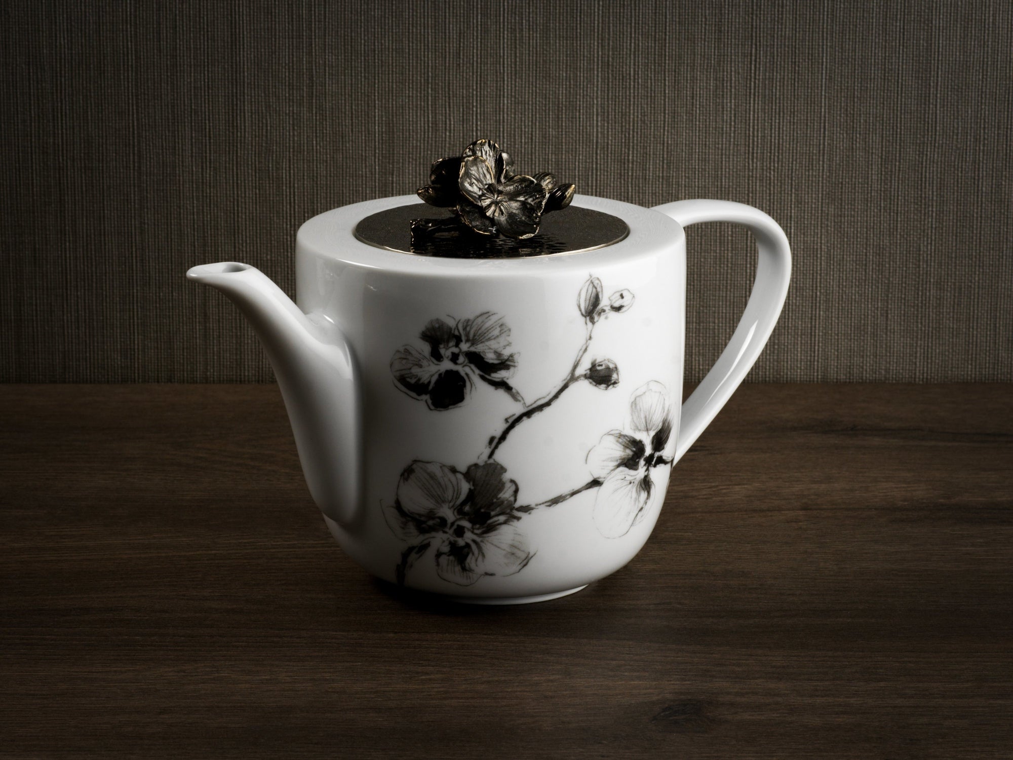 Michael Aram Black Orchid Porcelain Teapot