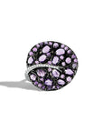 Michael Aram Botanical Leaf 31mm Ring with Amethyst and Diamonds