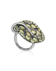 Michael Aram Botanical Leaf 31mm Ring with Peridot and Diamonds