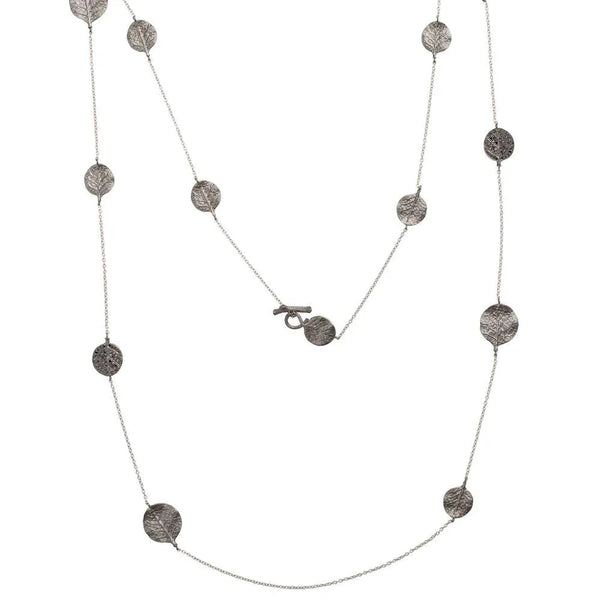 Michael Aram Botanical Leaf 42" Station Necklace with Diamonds