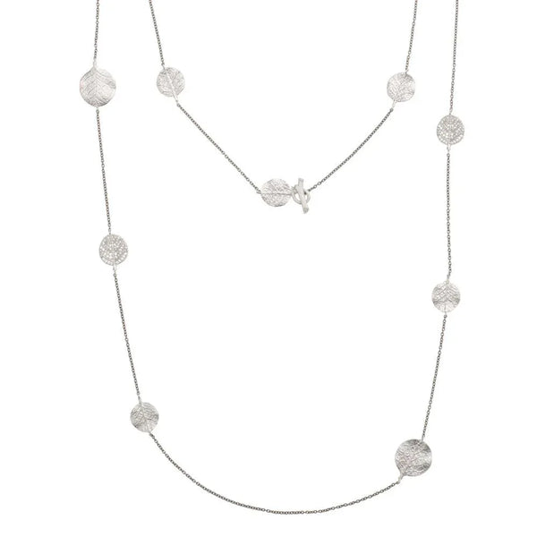 Michael Aram Botanical Leaf 42" Station Necklace with Diamonds