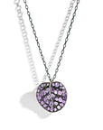 Michael Aram Botanical Leaf 53mm Necklace with Amethyst and Diamonds