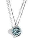 Michael Aram Botanical Leaf 53mm Necklace with Blue Topaz and Diamonds