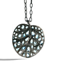 Michael Aram Botanical Leaf 53mm Necklace with Blue Topaz and Diamonds