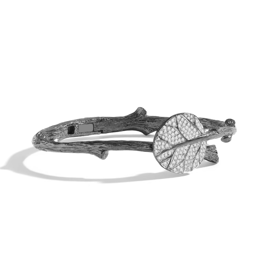 Michael Aram Botanical Leaf Bangle Bracelet with Diamonds