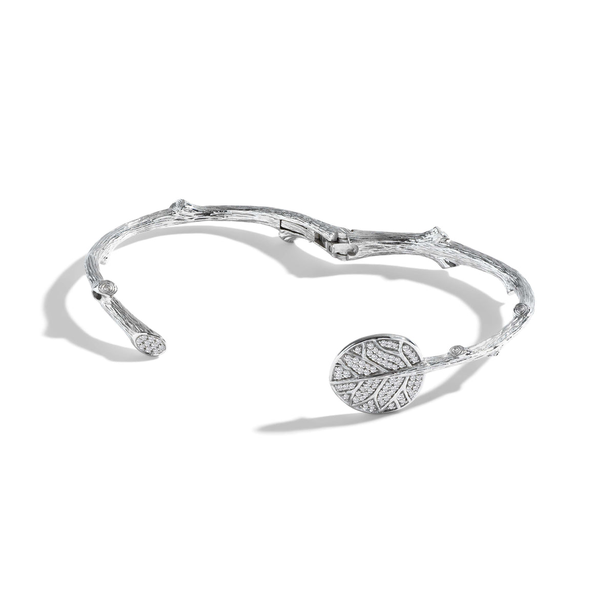 Michael Aram Botanical Leaf Bangle Bracelet with Diamonds