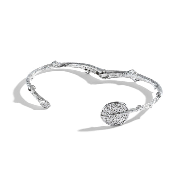 Michael Aram Botanical Leaf Bangle Bracelet with Diamonds