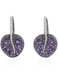 Michael Aram Botanical Leaf Earrings with Amethyst and Diamonds