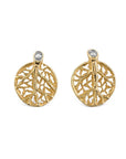 Michael Aram Botanical Leaf Earrings with Diamonds