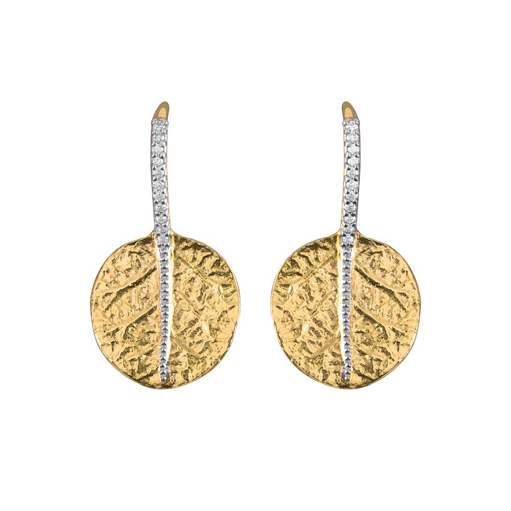 Michael Aram Botanical Leaf Earrings with Diamonds