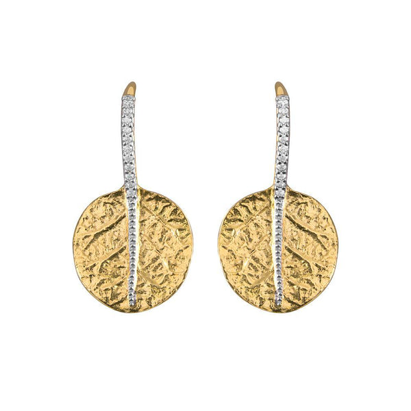 Michael Aram Botanical Leaf Earrings with Diamonds