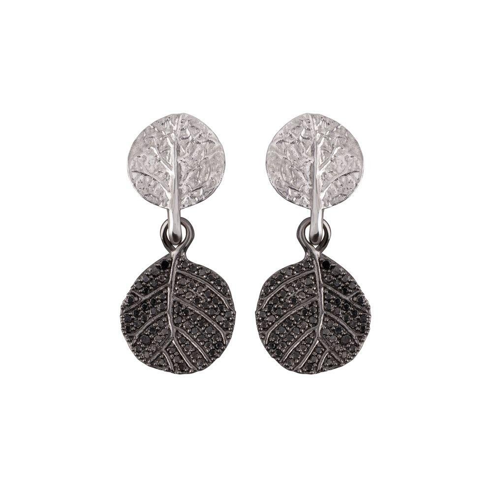 Michael Aram Botanical Leaf Earrings with Diamonds