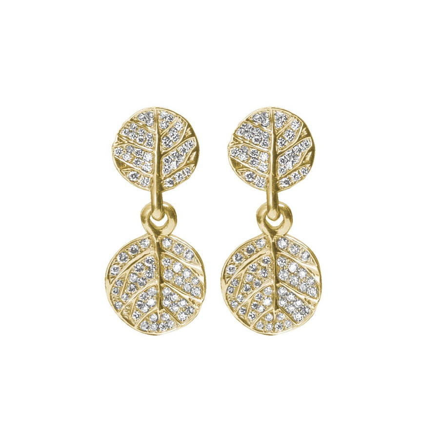 Michael Aram Botanical Leaf Earrings with Diamonds