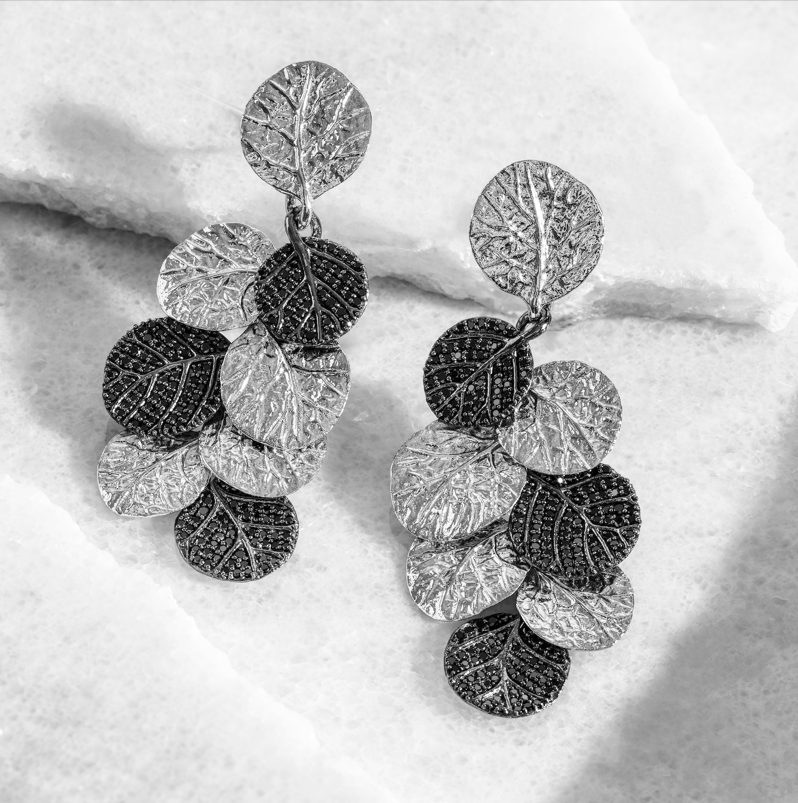 Michael Aram Botanical Leaf Earrings with Diamonds