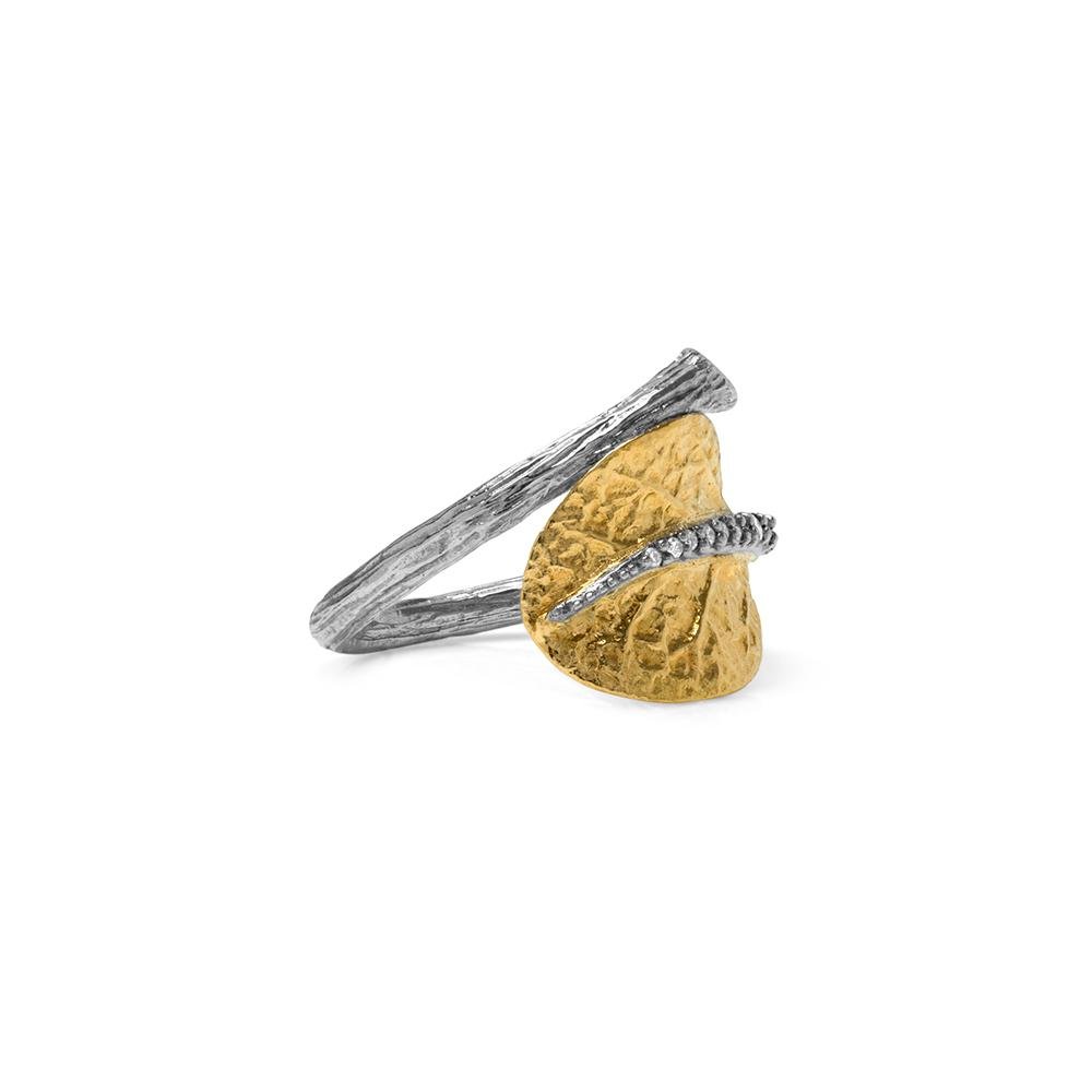 Michael Aram Botanical Leaf Ring with Diamonds