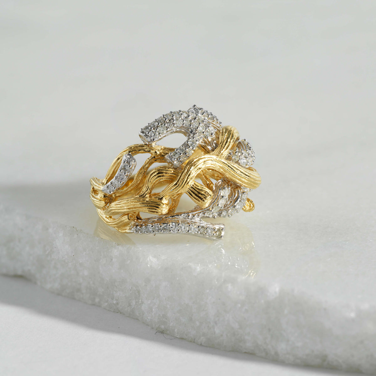 Michael Aram Branch Coral Ring with Diamonds
